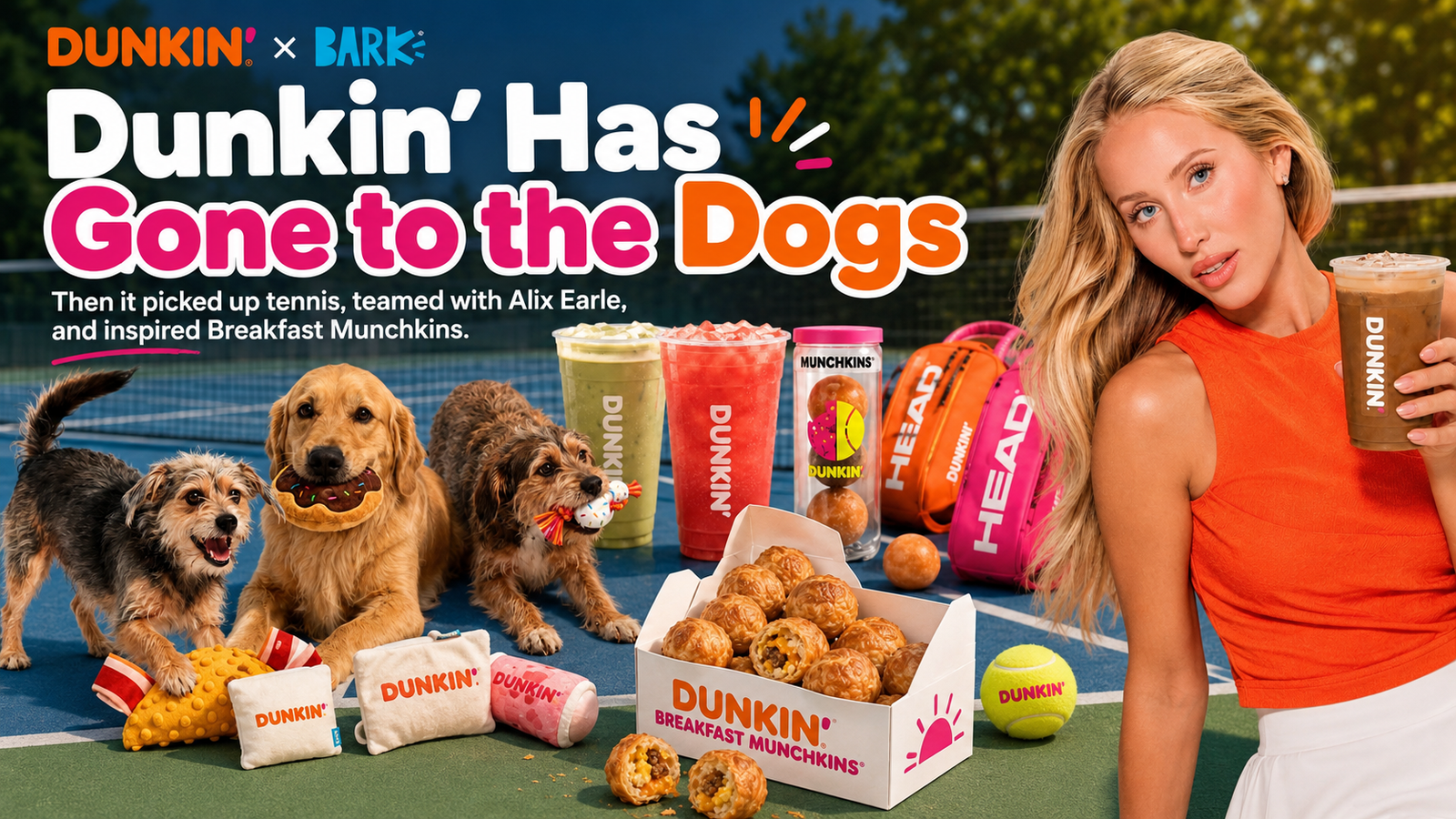 Dunkin’ Has Gone to the Dogs, Picked Up a Tennis Racquet, and Started Hanging With Alix Earle