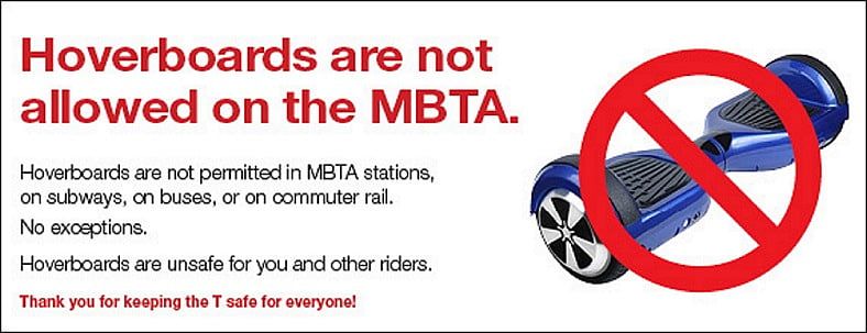 Hoverboards banned from MBTA buses, trains, subways