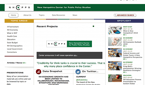 New Hampshire Think Tank Closing