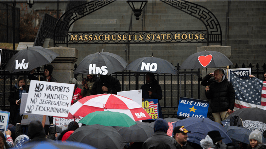 Public Safety Employees Rally Against Boston Mayor’s Vaccine Mandate