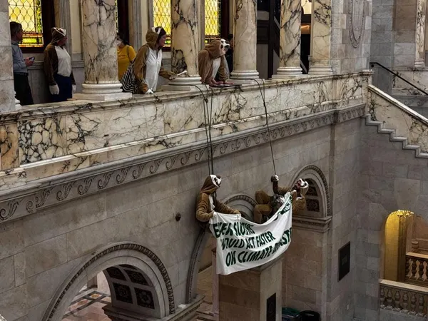 Climate Protesters Dressed as Sloths Shut Down Beacon Hill Budget Debate