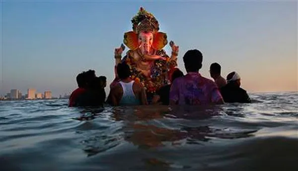 Devout Hindus celebrate the birth of god Ganesha