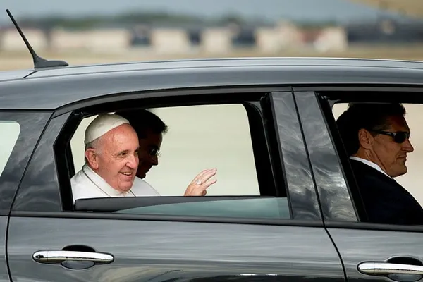 Pope of the poor arrives in US denying he’s a liberal