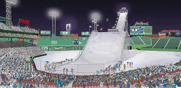Fenway Park is morphing into a gigantic ski slope for February competition