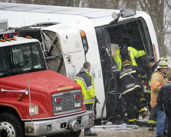 Casino-bound bus crashes in Conn., injuring dozens