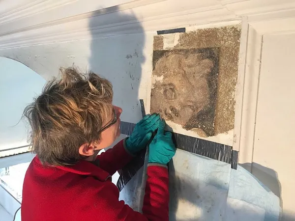 Old North Church work uncovers decorative wall art