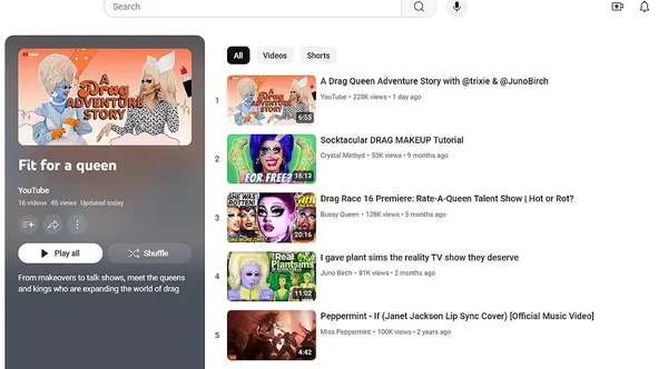 YouTube Advertising Drag Queens For Pride Month