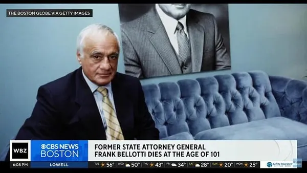 Massachusetts Lawmakers React To Death of Former Massachusetts Attorney General Francis X. Bellotti