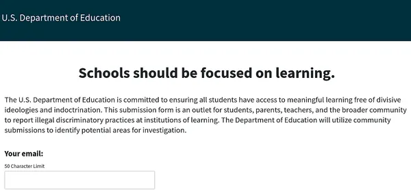 Trump Administration Launches 'End DEI' Portal For Reporting School Indoctrination