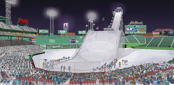 Fenway Park is morphing into a gigantic ski slope for February competition