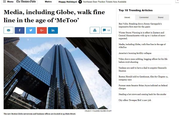 Reporter at Center of Globe In-House Sexual Harassment Story Identified