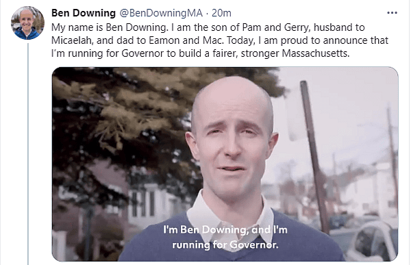 Former State Senator Ben Downing Launching Campaign for Governor of Massachusetts