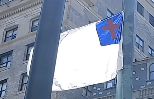 Christian Flag Raised At Boston City Hall Plaza