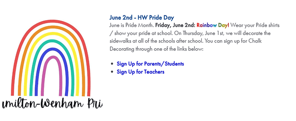 Wenham School District Hosts ‘Rainbow Day,’ Organizes Students In Pride Chalking
