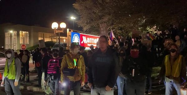 Pro-Transgenderism Protesters Demonstrate Outside Massachusetts Family Institute Dinner