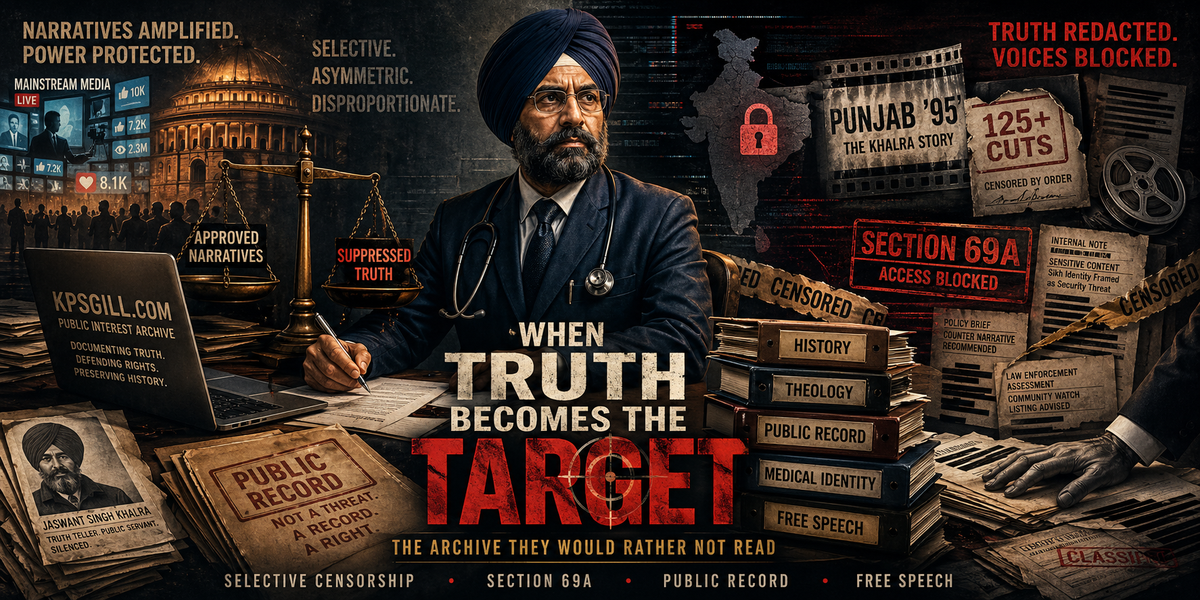 WHEN TRUTH BECOMES THE TARGET: THE ARCHIVE THEY WOULD RATHER NOT READ A Public Account of KPSGILL.COM — Its Archive, Its Voice, Its Refusal