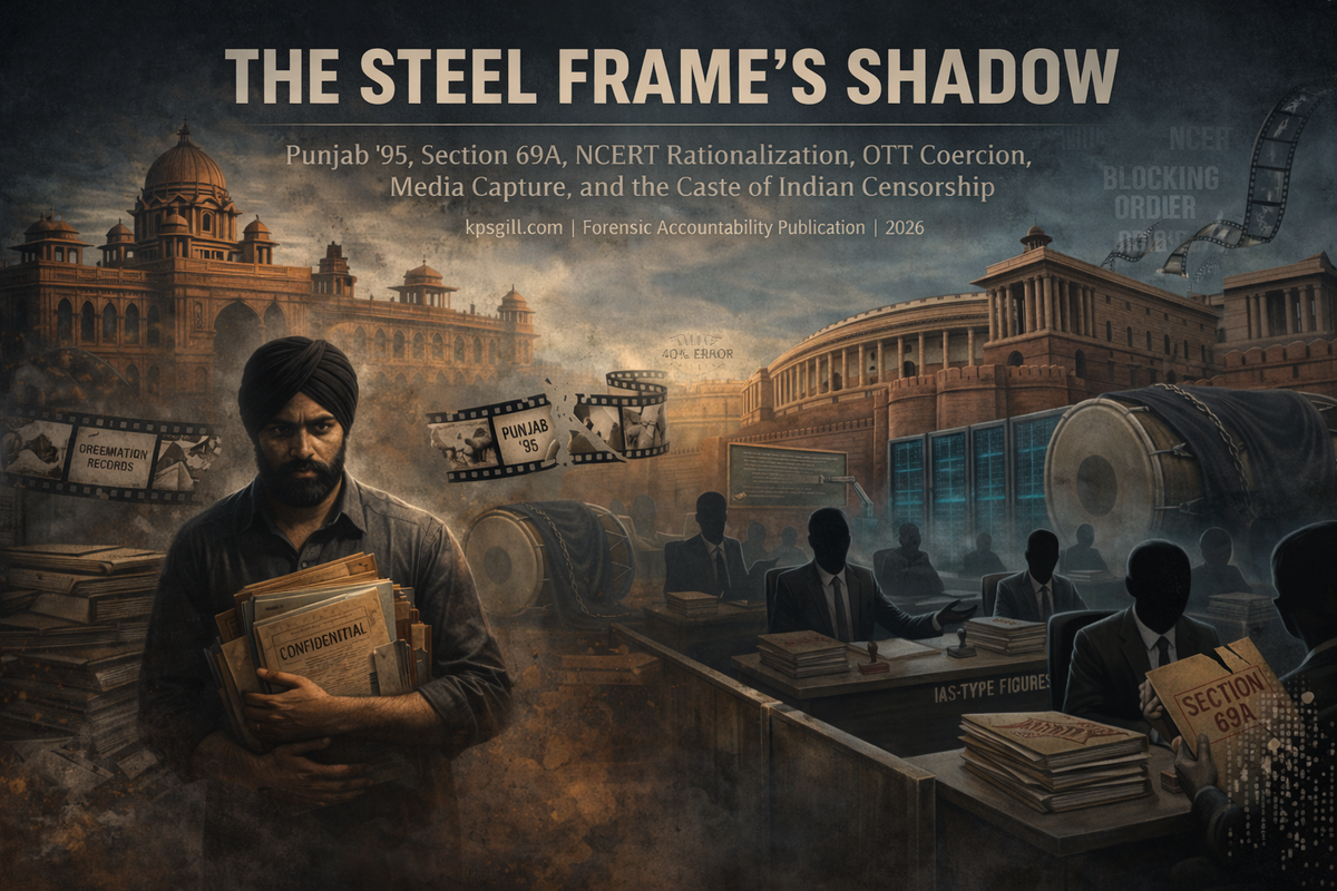 THE STEEL FRAME'S SHADOW Punjab '95, Section 69A, NCERT Rationalization, OTT Coercion, Media Capture, and the Caste of Indian Censorship