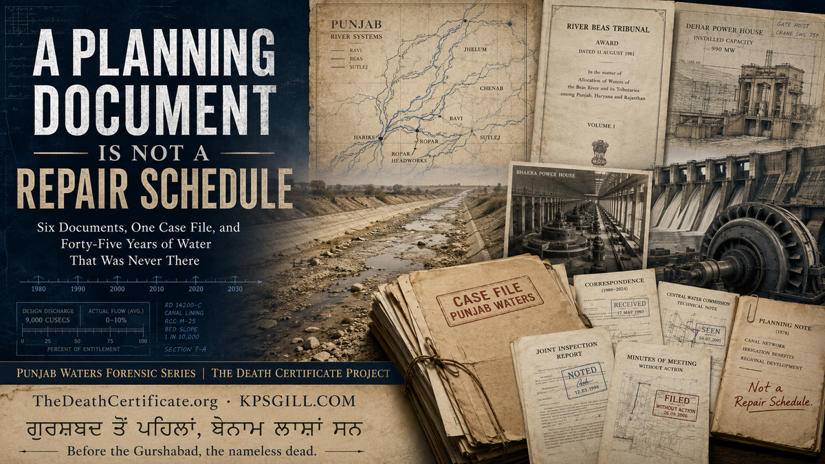 A PLANNING DOCUMENT IS NOT A REPAIR SCHEDULE