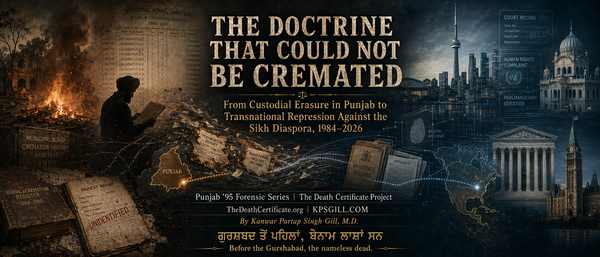 THE DOCTRINE THAT COULD NOT BE CREMATED : From Custodial Erasure in Punjab to Transnational Repression Against the Sikh Diaspora, 1984–2026