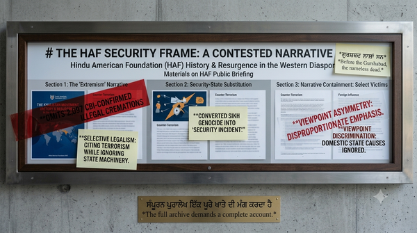 Before the Gurshabad, the Nameless Dead A Formal Forensic Response to the Hindu American Foundation's Khalistan Framing — Issued Following HAF's Failure to Answer the Open Letter of June 23, 2026