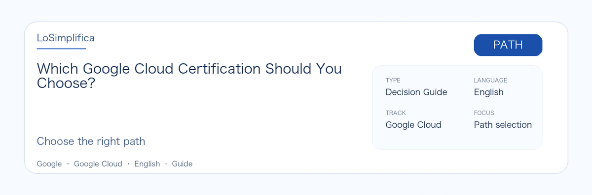 A practical guide to Which Google Cloud Certification Should You Choose?: who it fits, why it may be worth taking, how to prepare, and where it sits in the Google certification path.