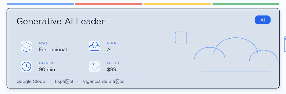 Guía práctica de Generative AI Leader: a quién le conviene, por qué puede valer la pena, cómo prepararse y dónde encaja en la ruta de Google.