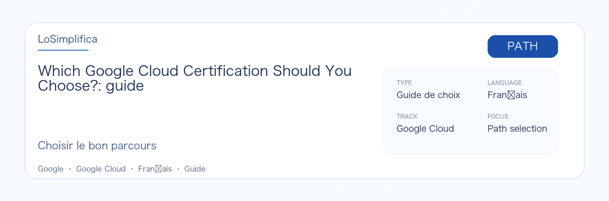 Guide pratique de Which Google Cloud Certification Should You Choose? : public concerné, intérêt, préparation et place dans le parcours Google.