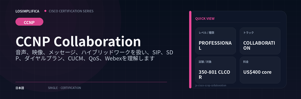 350-801 CLCOR：CCNP Collaboration 認定ガイド