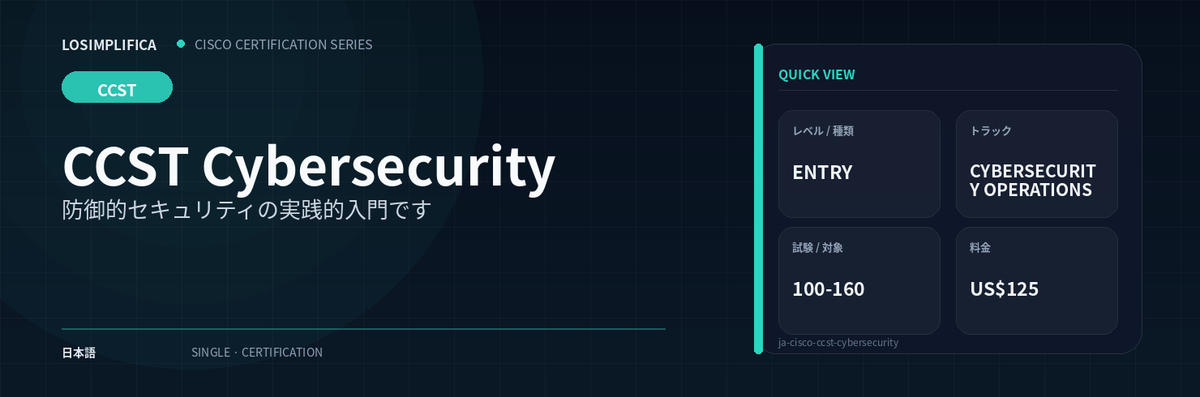 100-160：CCST Cybersecurity 認定ガイド