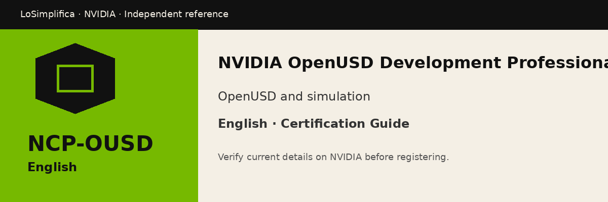 English NCP-OUSD: NVIDIA OpenUSD Development Professional Certification Certification Guide