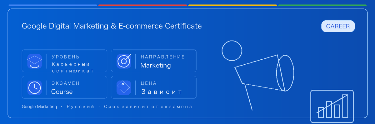 Практическое руководство по Google Digital Marketing & E-commerce Certificate: кому подходит, зачем сдавать, как готовиться и место в пути Google.
