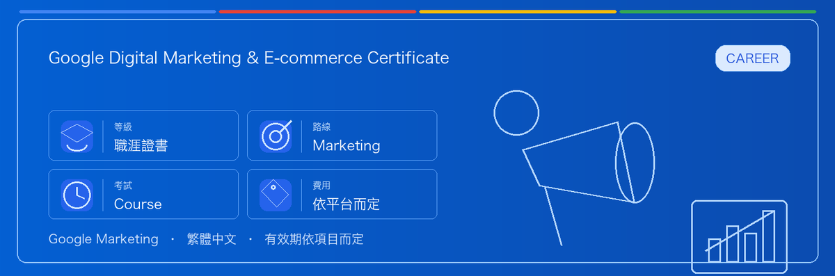 Google Digital Marketing & E-commerce Certificate 實用指南：適合誰、為什麼值得考慮、如何準備，以及它在 Google 認證路線中的位置。