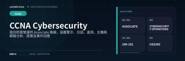 200-201：CCNA Cybersecurity 認證指南