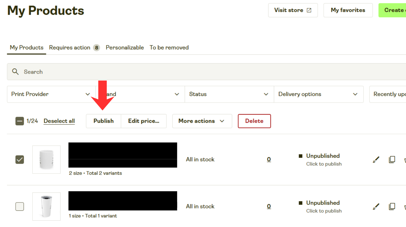 Publishing print on demand products from Printify live to Amazon.