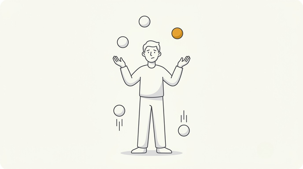 A person juggling four balls and dropping two, showing what happened when I tried selling print on demand on multiple platforms too early