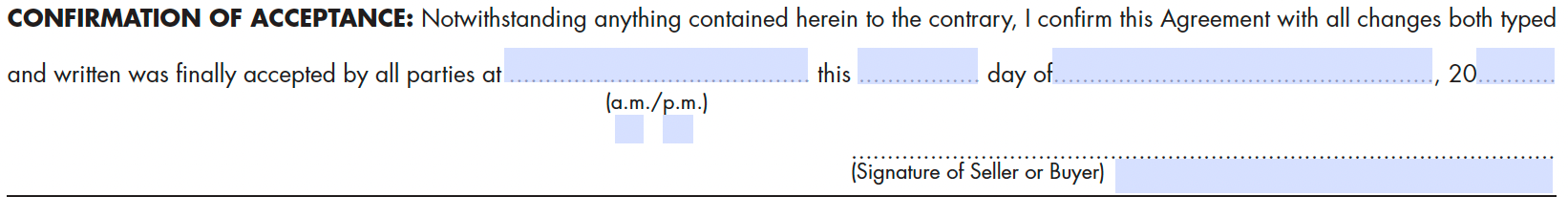 Confirmation of Acceptance APS