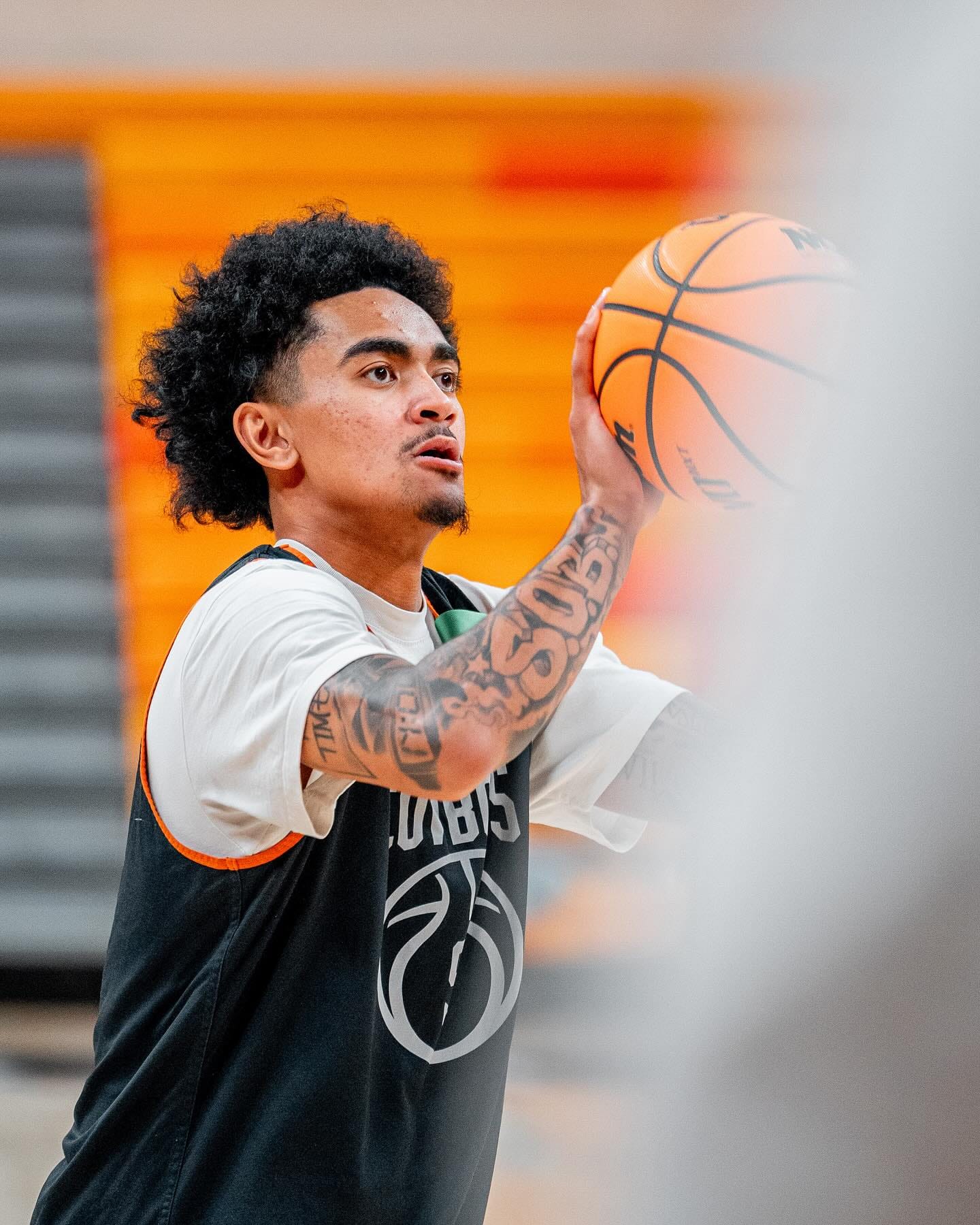 Oklahoma State guard Vyctorious Miller shoots during warmups at Gallagher-Iba Arena. Miller hit three game-winning free throws with 2.8 seconds left to beat Kansas State 84-83 Saturday.