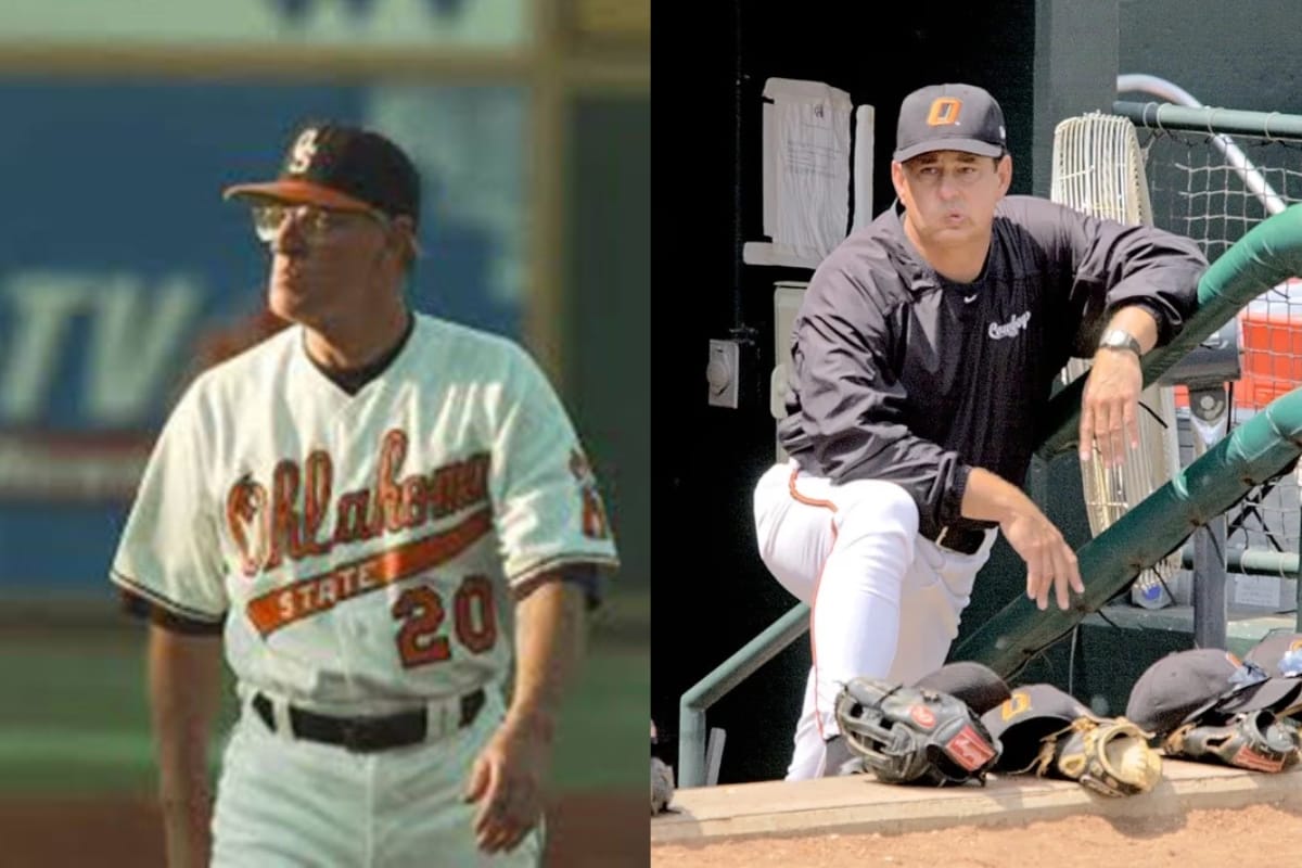 Composite photo of former OSU head coach Gary Ward, left, and former OSU pitching coach Tom Holliday, right, during their time with the Cowboys program.