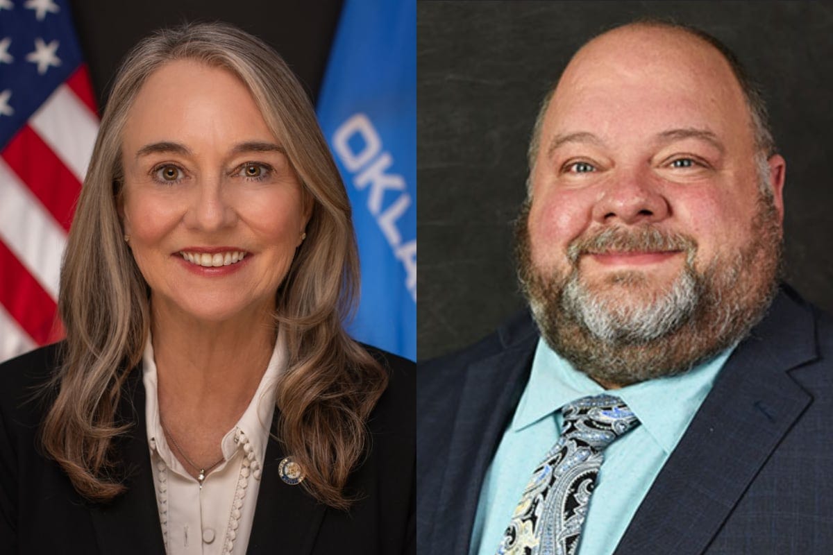 From left, Molly Jenkins and Max E. Burchett Jr., the two candidates for Oklahoma House District 33 in the Nov. 3, 2026, general election.