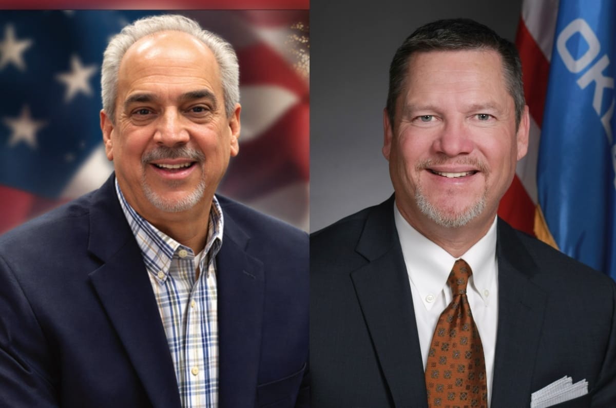 From left, Mark LeMarr and Chuck Hall, the two Republican candidates for Oklahoma Senate District 20 in the June 16, 2026, primary election.