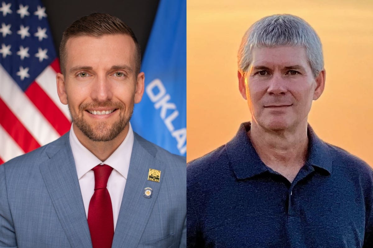 From left, Jim Shaw and Andy Brown, the two candidates for Oklahoma House District 32 in the Nov. 3, 2026, general election. Portraits provided by the candidates.