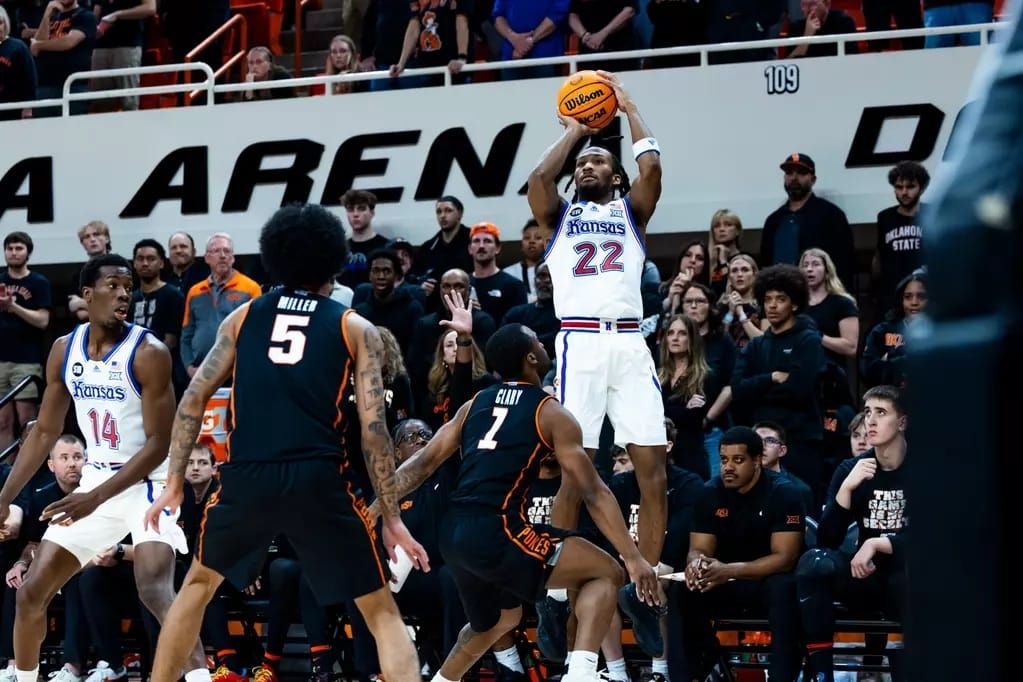 Peterson, Jayhawks hand OSU fourth-straight loss — 81-69 defeat dims NCAA Tournament hopes