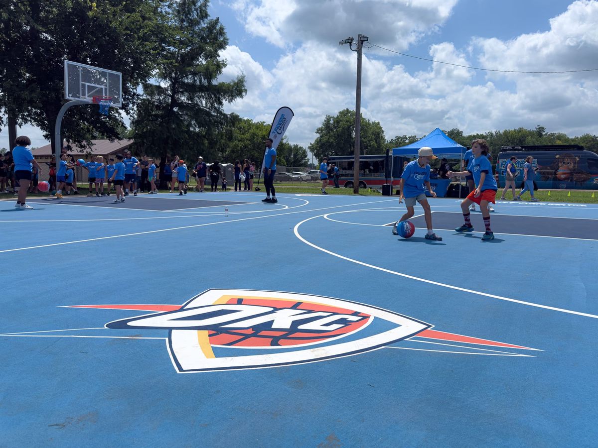 Southern Woods Park Basketball Court Gets Thunder Makeover