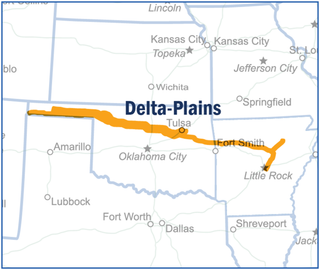 A DOE map shows a path from Oklahoma’s panhandle through northern parts of the state, including Payne County.