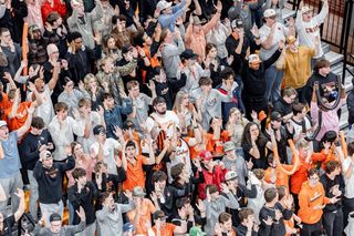 Oklahoma State student section cheers during Feb. 4, 2026 game against BYU at Gallagher-Iba Arena. OSU was later fined $50,000 for fan conduct violations during the contest.