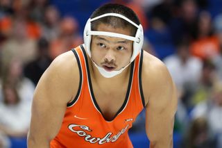 Merrill Bounces Back — OSU's 197-Pounder Wins Twice Saturday to Claim Third at Big 12