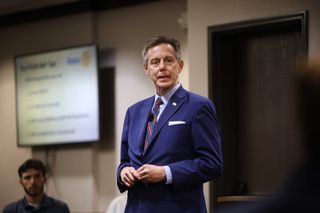 Republican gubernatorial candidate Mike Mazzei speaks to the Stillwater Frontier Rotary Club on Thursday, July 9, 2026, at the Best Western Plus Cimarron Hotel & Suites in Stillwater.