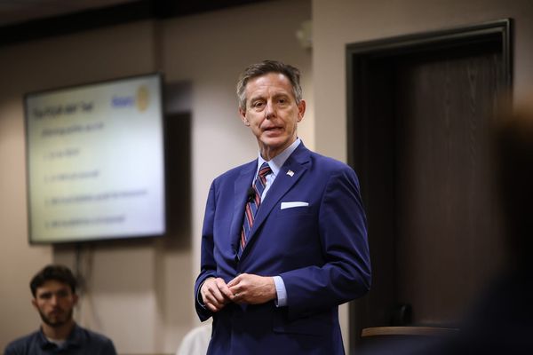 Republican gubernatorial candidate Mike Mazzei speaks to the Stillwater Frontier Rotary Club on Thursday, July 9, 2026, at the Best Western Plus Cimarron Hotel & Suites in Stillwater.