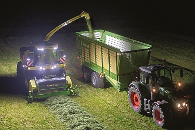 Big X in grass harvest a night time
