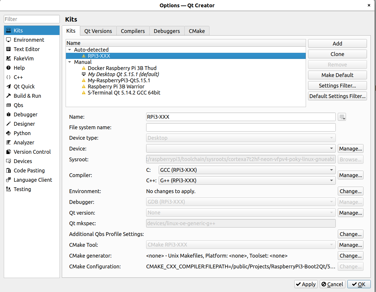 Autodetected kit created by QtCreator configuration setup script